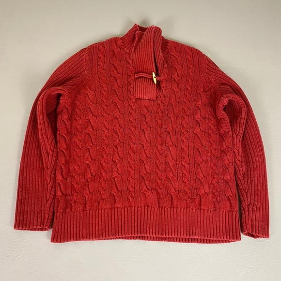 Chaps Sweaters - Chaps Vibrant Red Turtleneck Sweater